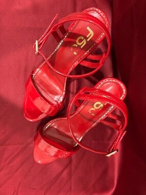 Women’s Red Patent Leather Strappy High Heel